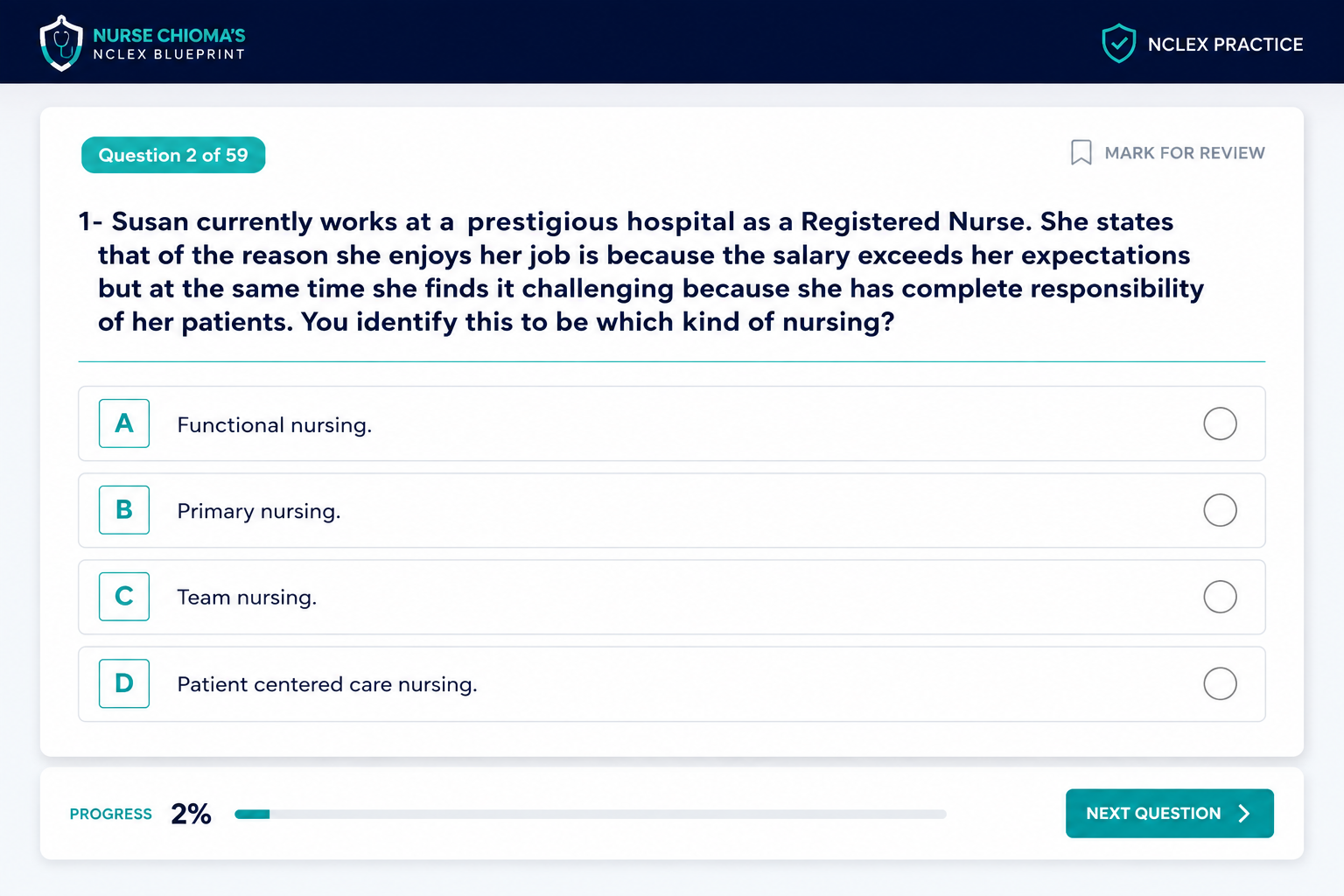 NCLEX Blueprint Practice Questions